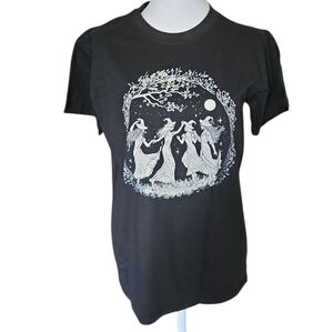 Black Graphic Dancing Witches Women's T-Shirt